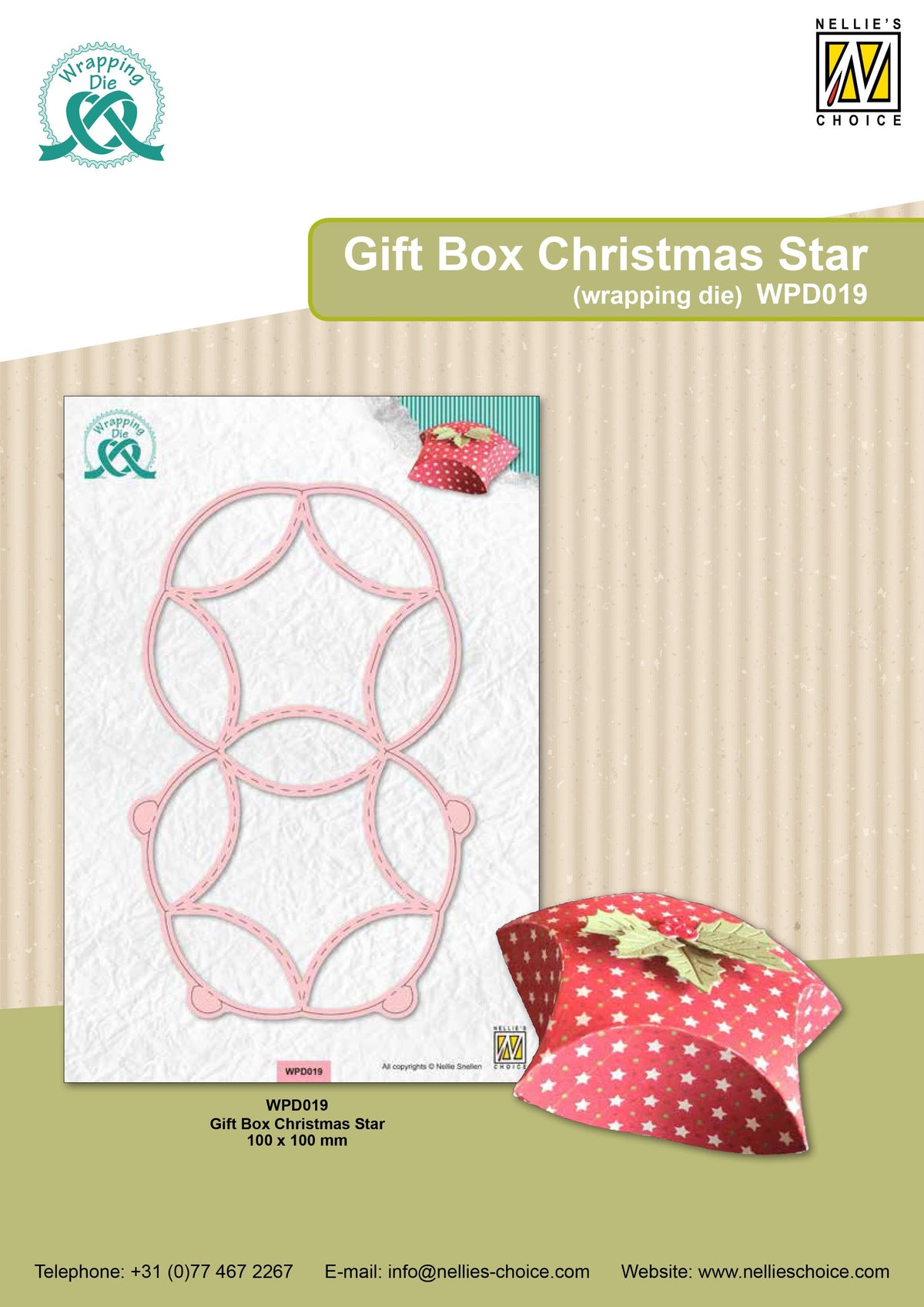 Nellie's Choice Wrapping Die - Gift Box 19 - Christmas Star-1