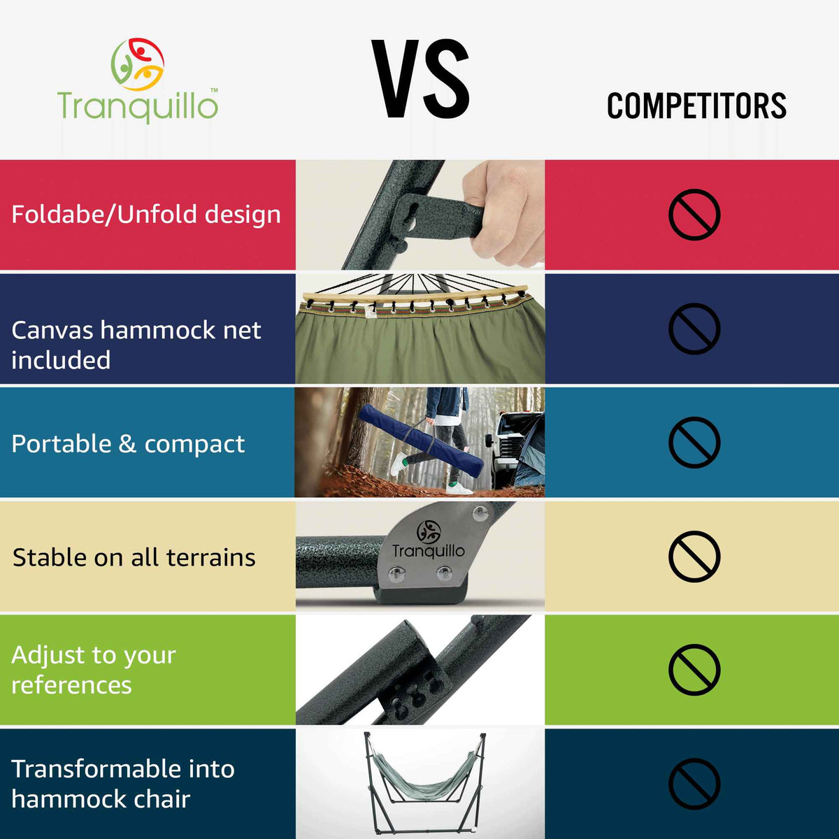 Hamaca universal de lona, tamaño mediano-5
