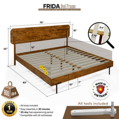 Frida Solid Wood Bed Frame-13