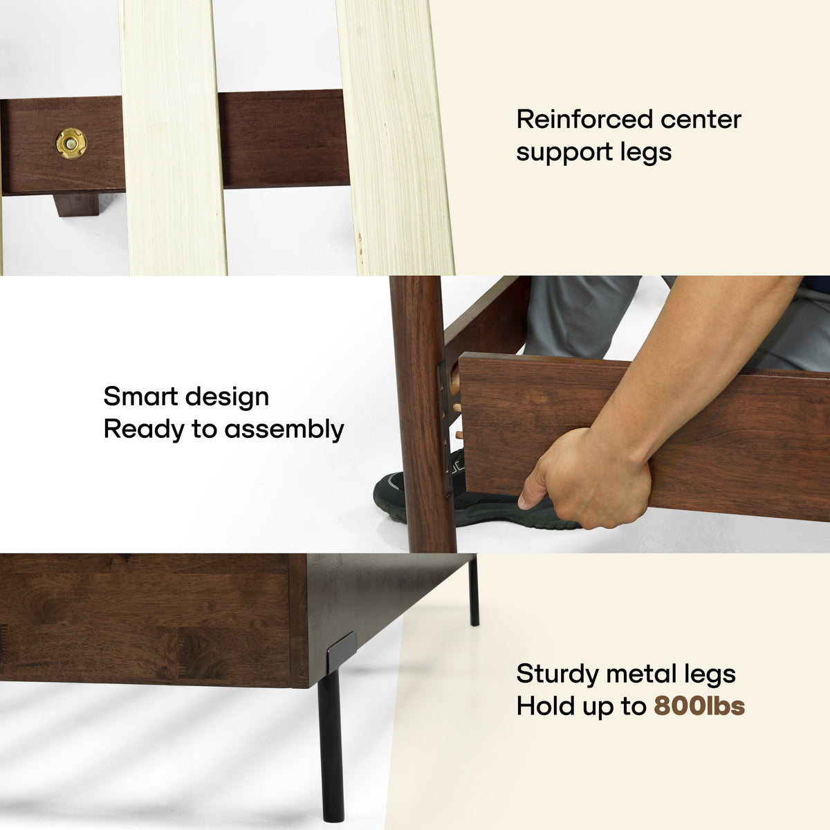 Frida Solid Wood Bed Frame-22