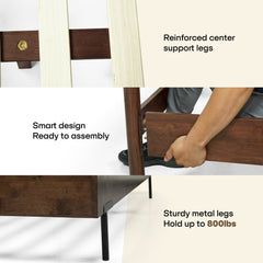 Frida Solid Wood Bed Frame-22