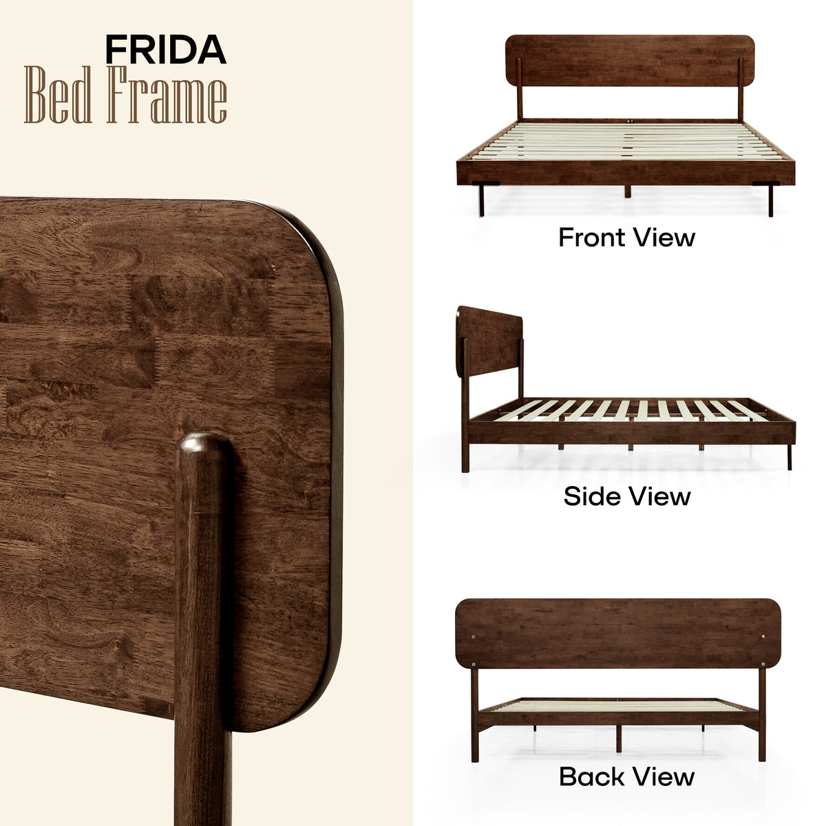 Frida Solid Wood Bed Frame-21