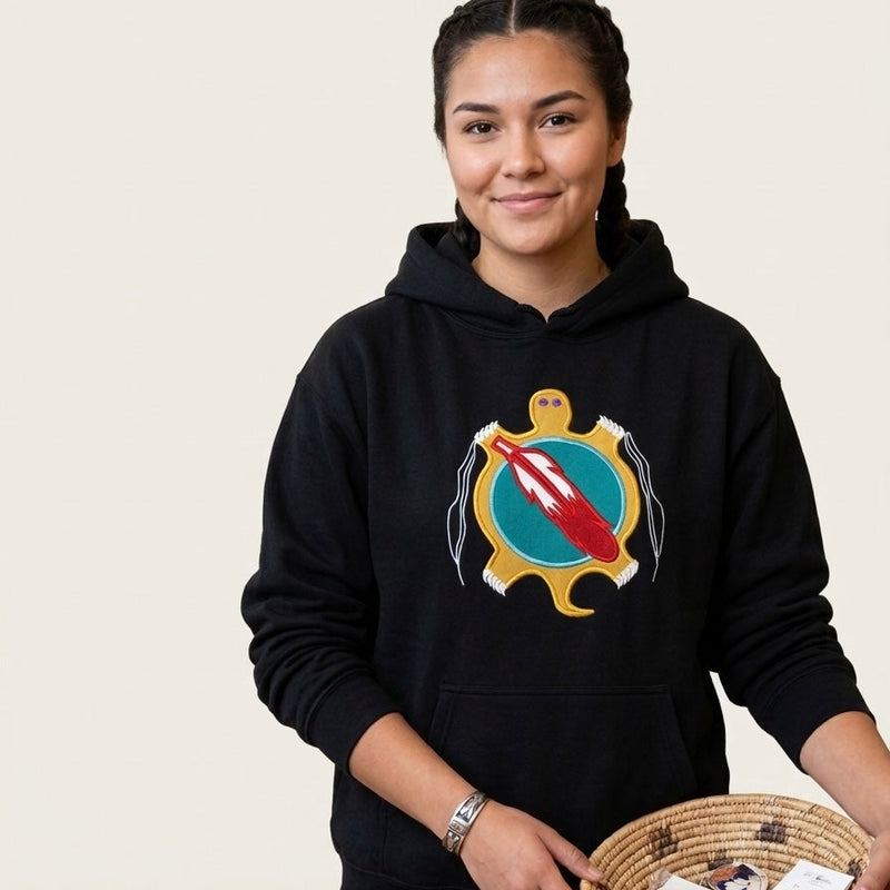 Embroidered Hoodies (Turtle feather)-4