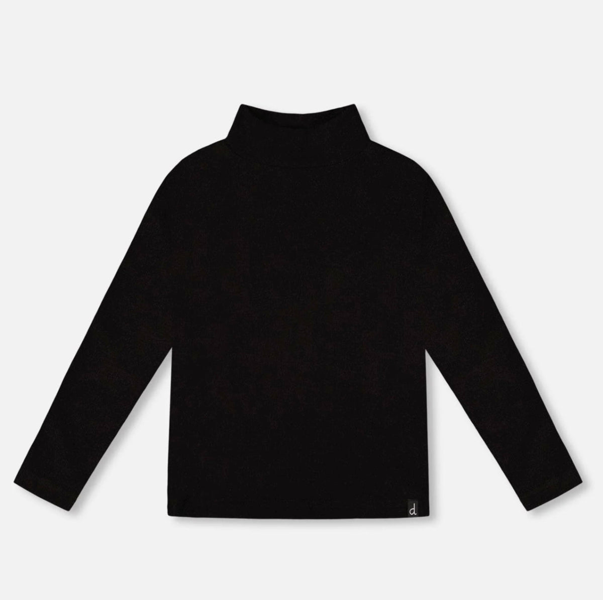 Super Soft Ribbed Mock Neck Top | Black | Deux Par Deux-1