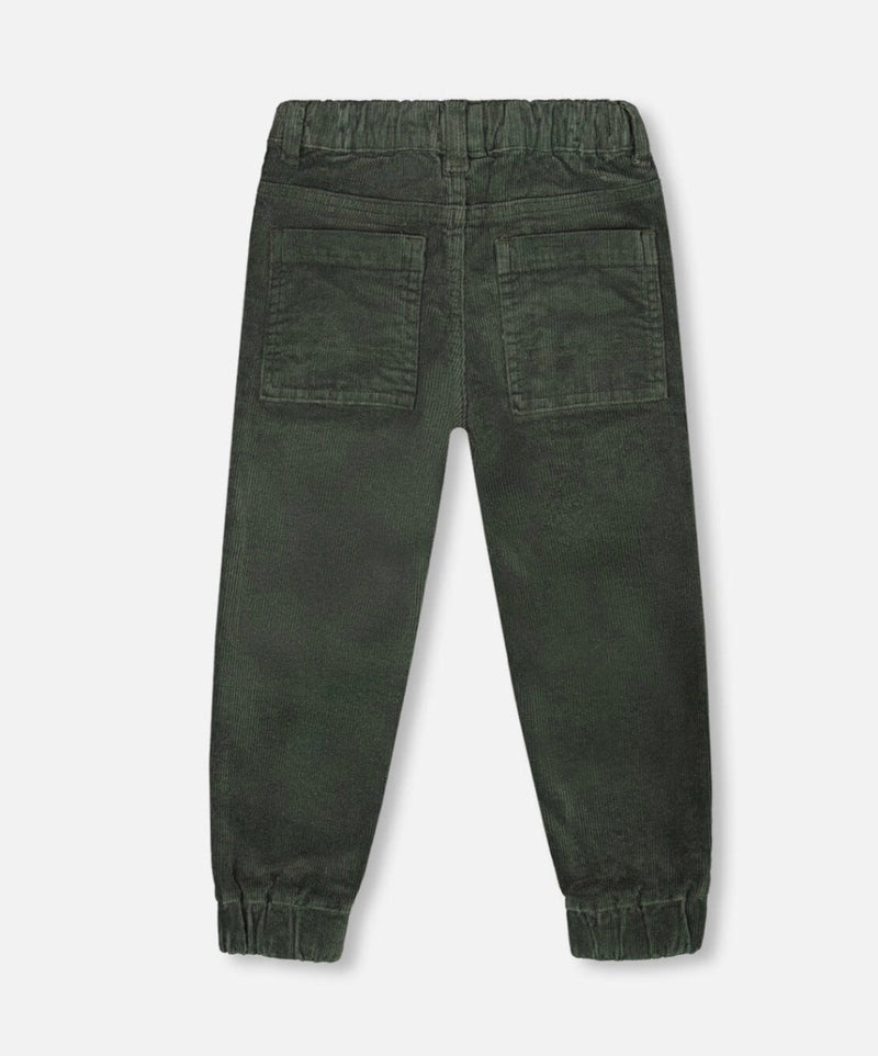 Stretch Corduroy Jogger Pants | Dark Forest | Deux Par Deux-2