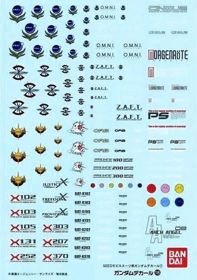Gundam Decal 018 - 1/100 Seed MS Series-1