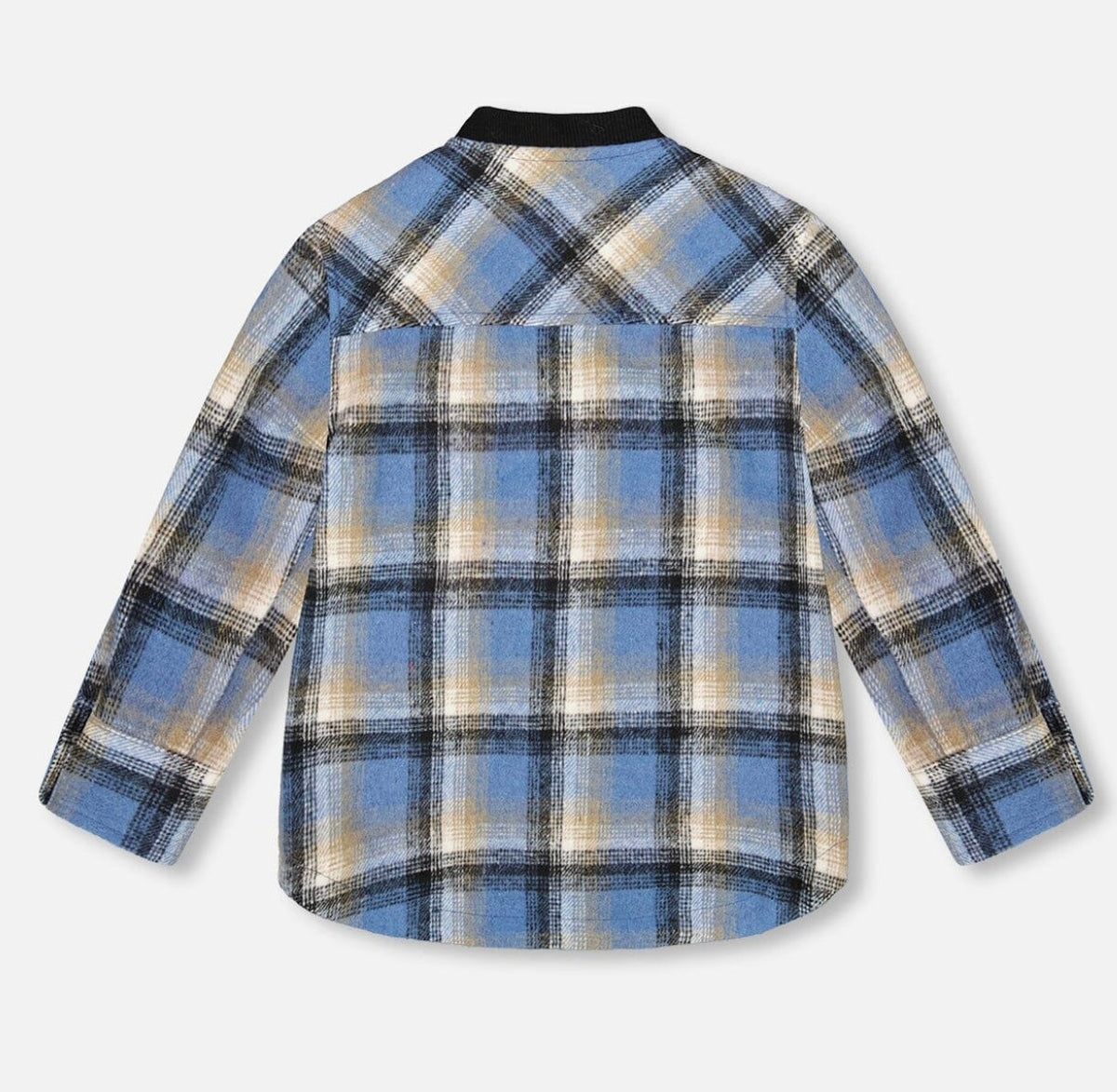Brushed Plaid Shirt | Black & Blue | Deux Par Deux-2