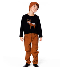 Twill Jogger Pants With Patch Pockets | Brown | Deux Par Deux-4