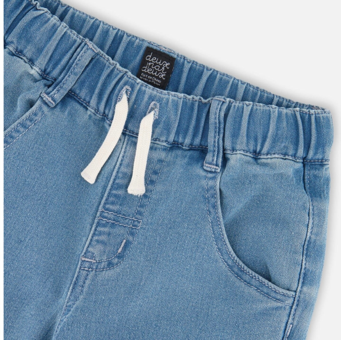 French Terry Jogger Pants | Light Blue Denim | Deux Par Deux-3