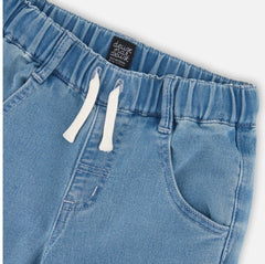 French Terry Jogger Pants | Light Blue Denim | Deux Par Deux-3