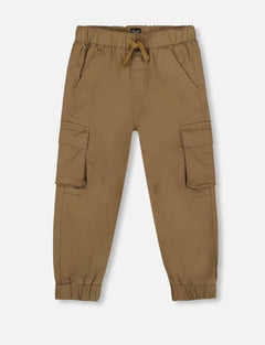 Twill Jogger Cargo Pants | Taupe | Deux Par Deux-1