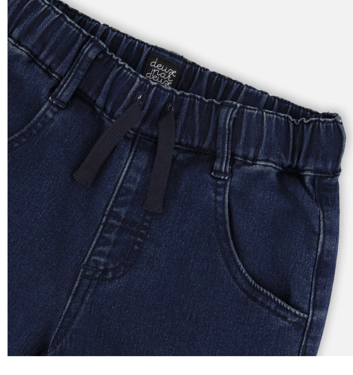 French Terry Jogger Pants | Dark Blue Denim | Deux Par Deux-3