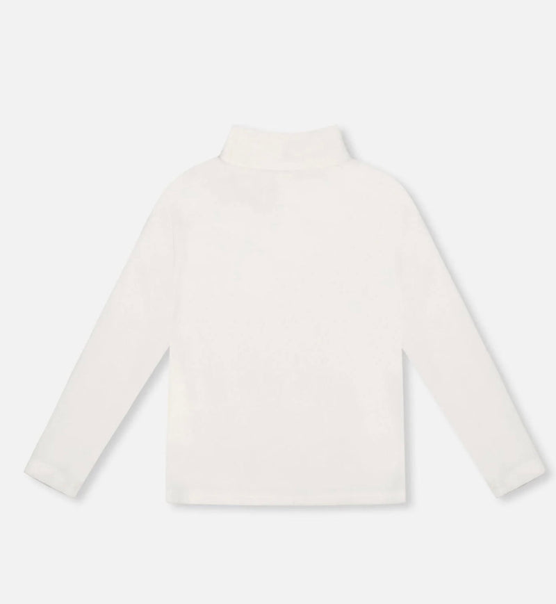 Super Soft Ribbed Mock Neck Top | White | Deux Par Deux-2