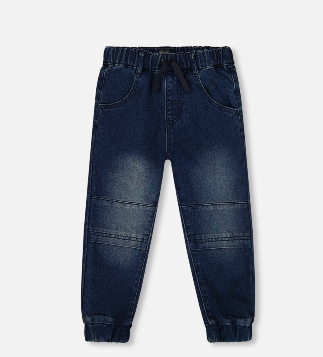 French Terry Jogger Pants | Dark Blue Denim | Deux Par Deux-1