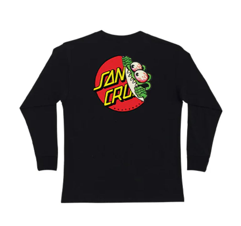 Santa Cruz 'Beware Dot' L/S Tee - Black (KIDS)-2
