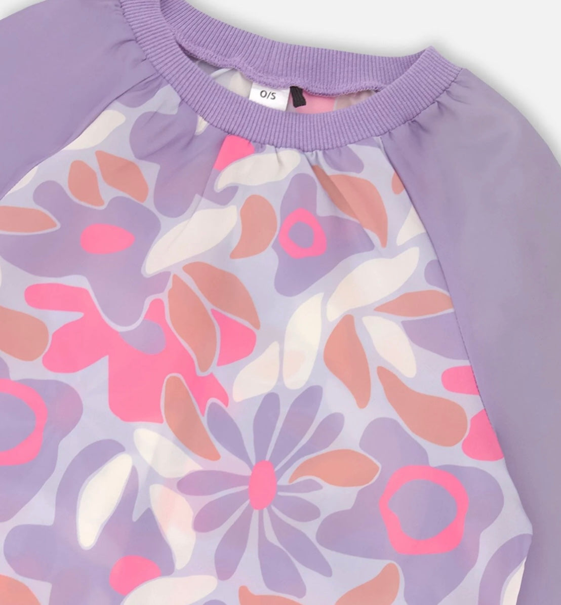 School Apron | Lilac Retro Flower Print | Deux Par Deux-3