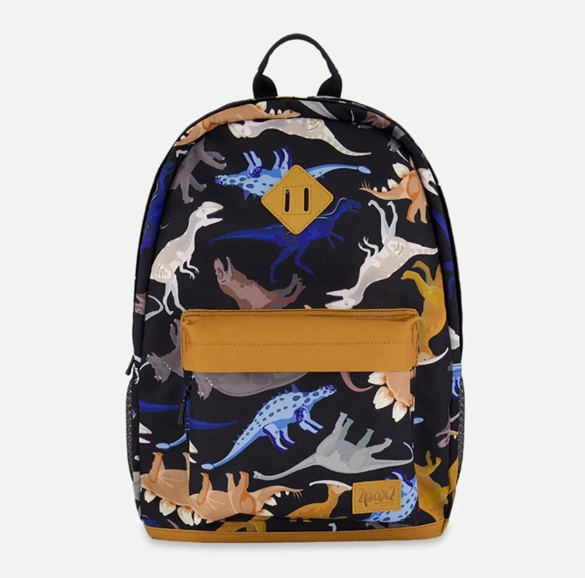Kids Backpack | Black Dinos | Deux Par Deux-1