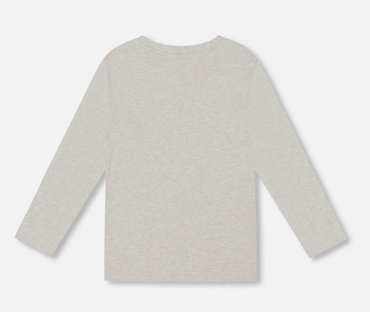 Organic Cotton Jersey Pocket T-Shirt | Heather Beige Grey | Deux Par Deux-2