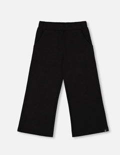 Waffle Flare Leg Pant | Black | Deux Par Deux-1