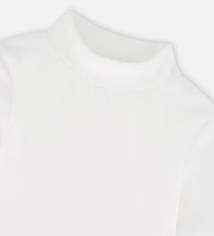 Super Soft Ribbed Mock Neck Top | White | Deux Par Deux-3