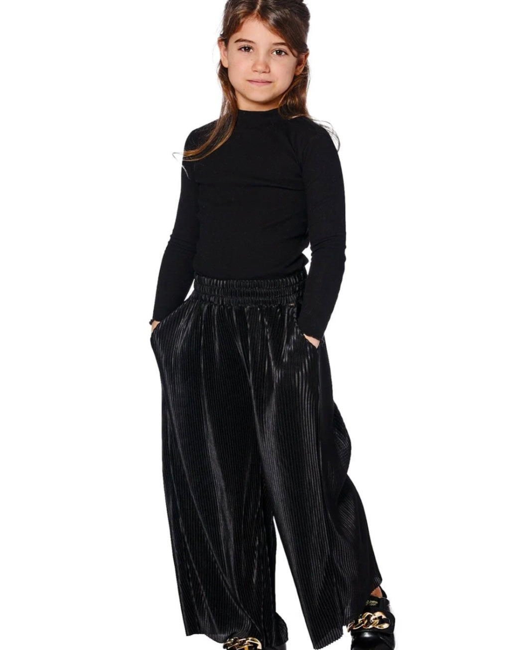 Super Soft Ribbed Mock Neck Top | Black | Deux Par Deux-4