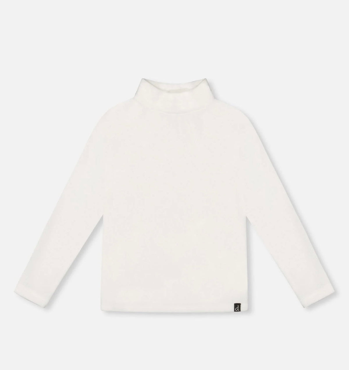 Super Soft Ribbed Mock Neck Top | White | Deux Par Deux-1