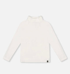 Super Soft Ribbed Mock Neck Top | White | Deux Par Deux-1