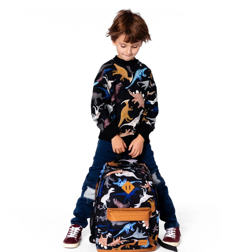 Kids Backpack | Black Dinos | Deux Par Deux-4