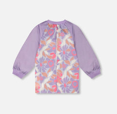 School Apron | Lilac Retro Flower Print | Deux Par Deux-2