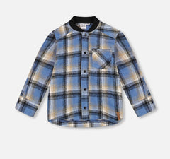 Brushed Plaid Shirt | Black & Blue | Deux Par Deux-1