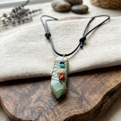 Natural Sword Chakra Unisex Aqua Marin Pendant-1