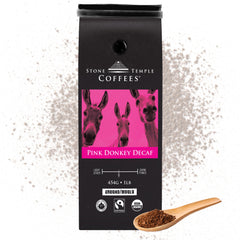 Pink Donkey Decaf - Ground, Medium Roast, Certified Organic OCIA/ Fairtrade Coffee 1lb/454g-1