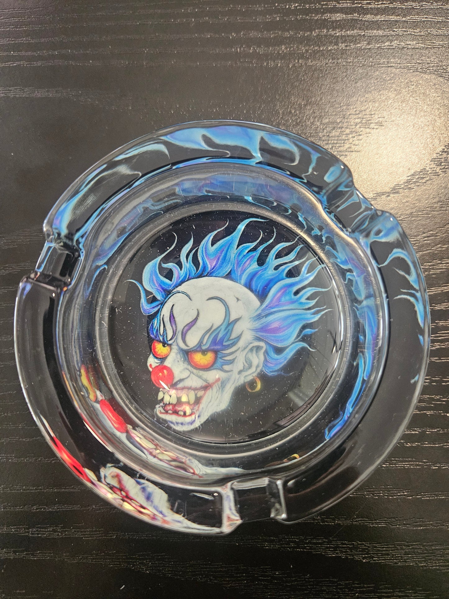 Round Glass Ashtray Clown # 2