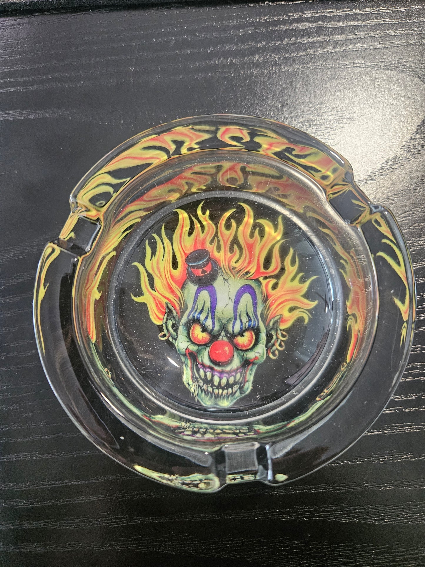 Round Glass Ashtray Clown # 3