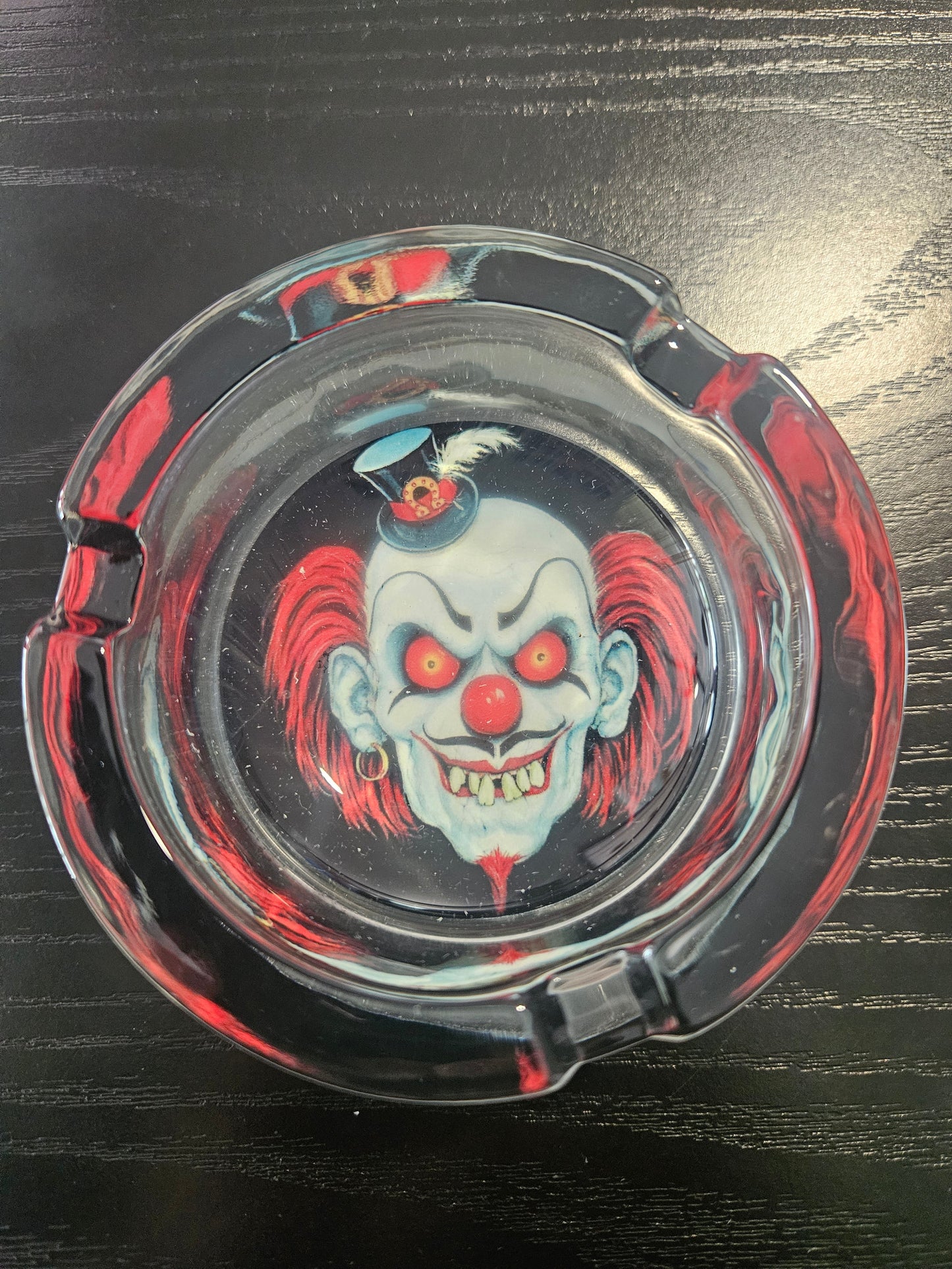 Round Glass Ashtray Clown # 4
