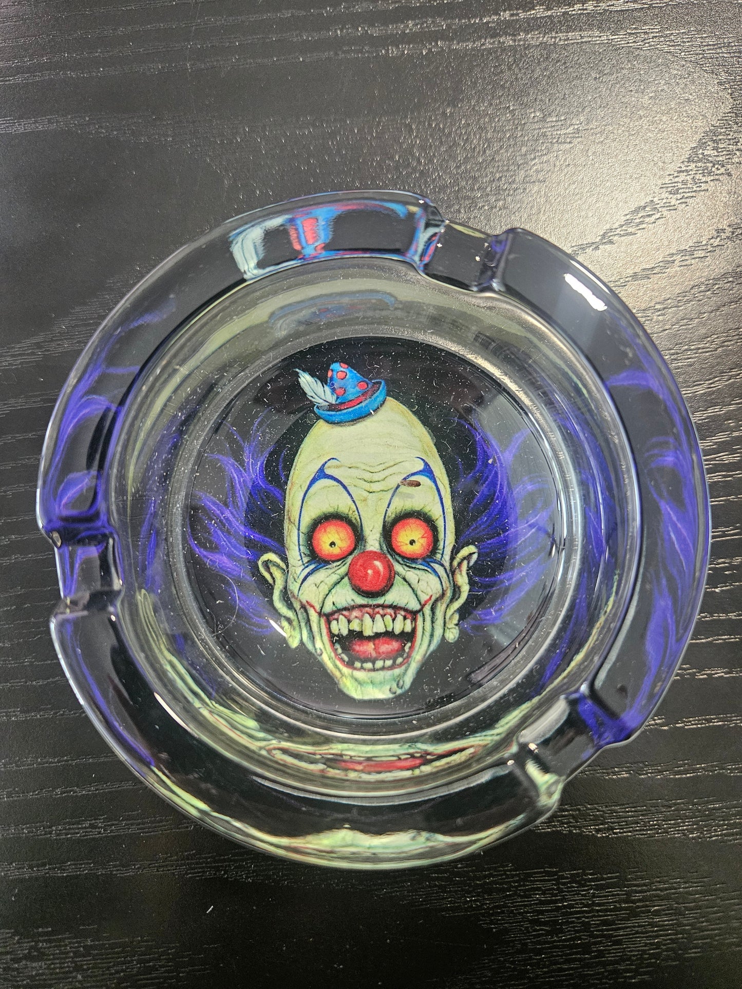 Round Glass Ashtray Clown # 5