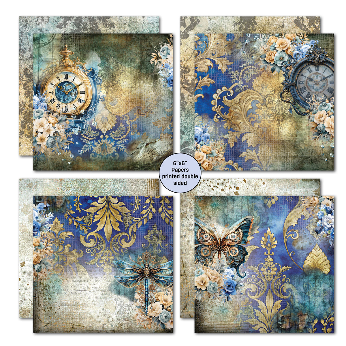 Pack de papier Grunged Baroque 6x6 par 3Quarter Designs-2