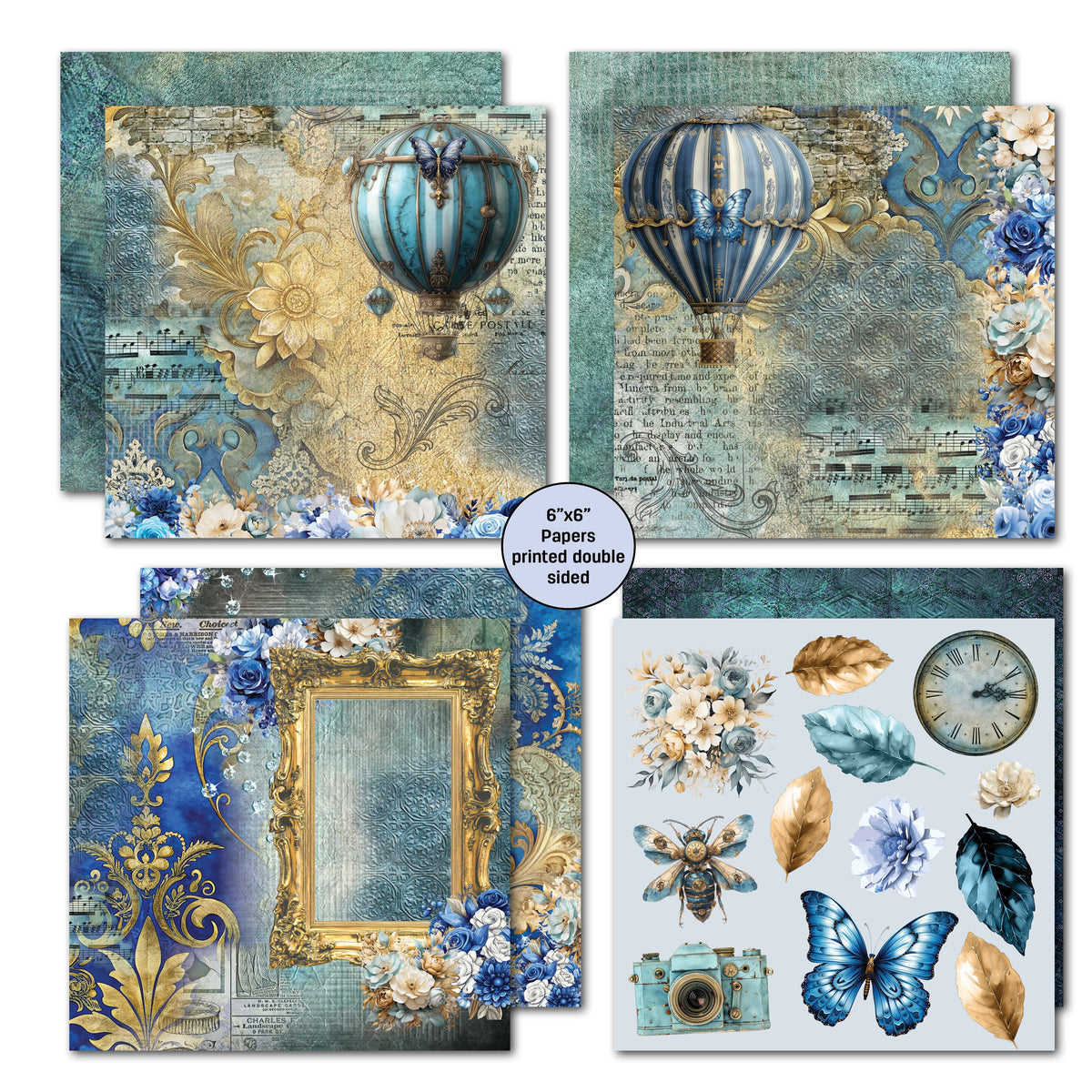 Pack de papier Grunged Baroque 6x6 par 3Quarter Designs-4