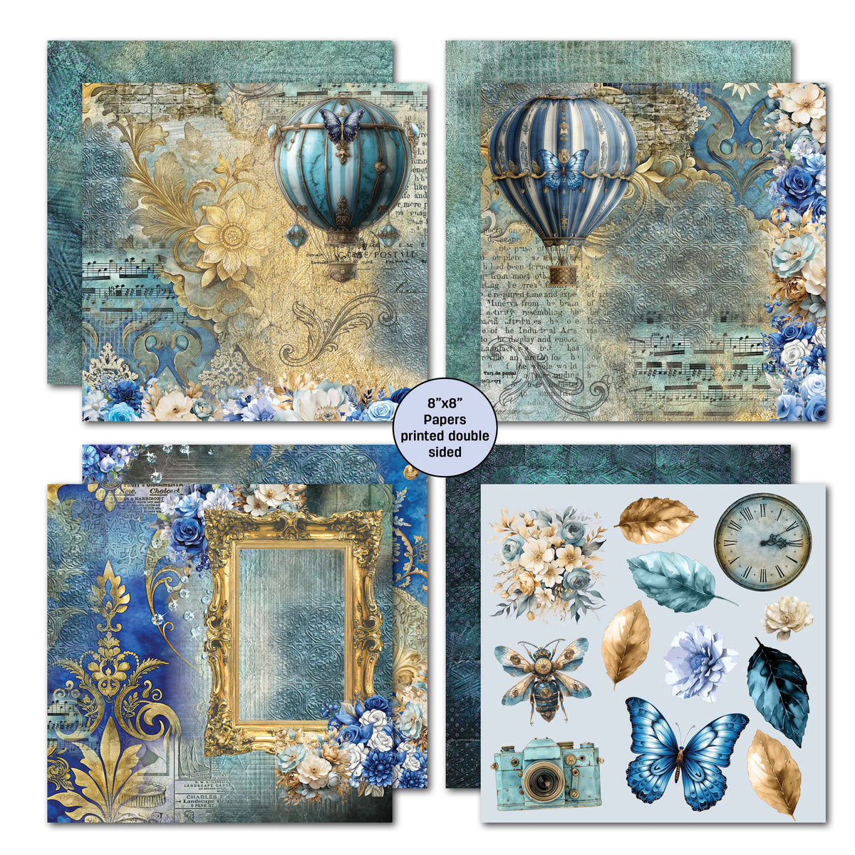 Pochette de papiers 3Quarter Designs Grunged Baroque 20x20 cm-4