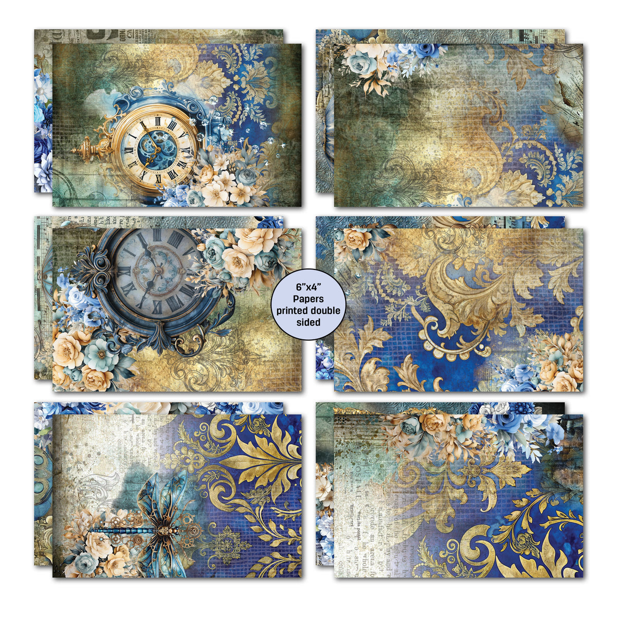 Lot de cartes 6x4 Grunged Baroque de 3Quarter Designs-3