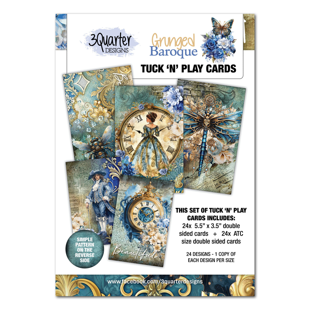 3Quarter Designs Grunged Baroque - Cartas Tuck N Play
