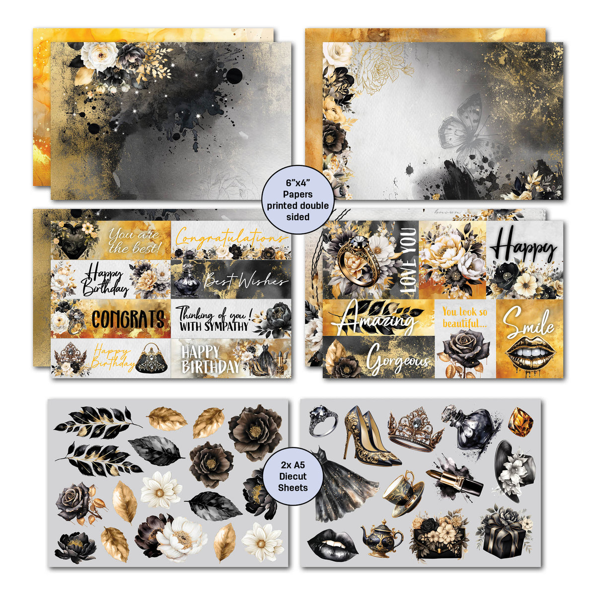 3Quarter Designs Golden Ebony 6x4 Card Pack-5