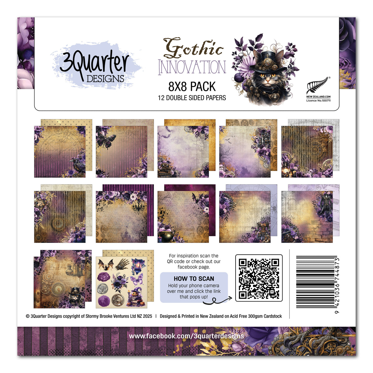 3Quarter Designs Gothic Innovation 8x8 Paper Pack-1