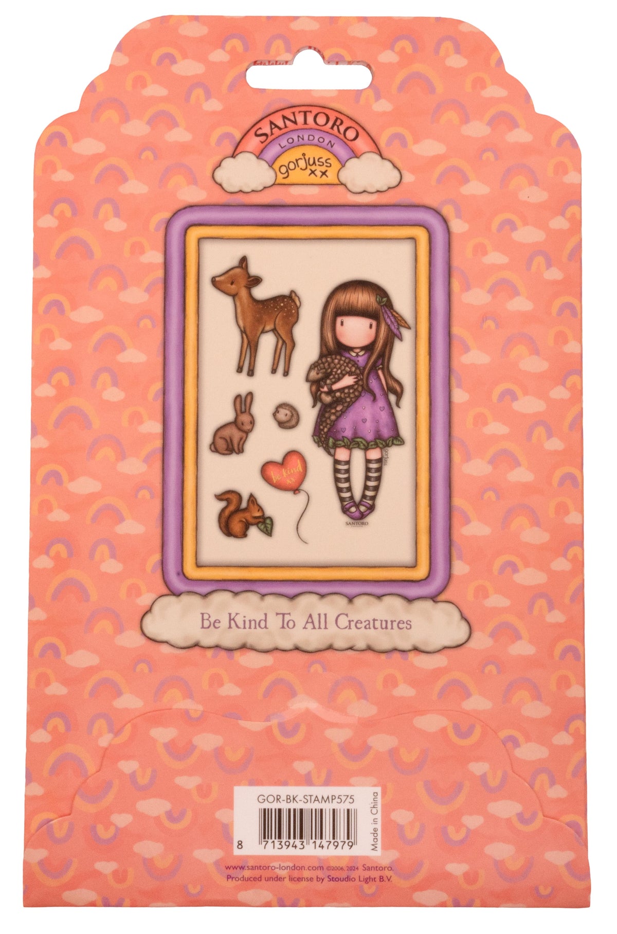 Sello de caucho SAN Gorjuss - Be Kind Be Kind To All Creatures 120x170x5mm 6 pzs n.º 575-3
