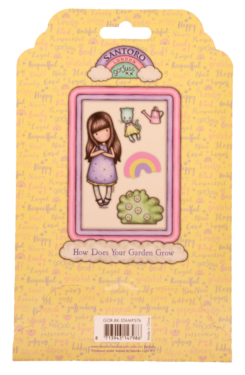 SAN Tampon adhésif Gorjuss - Be Kind How Does Your Garden Grow 120x170x5mm 7 pièces réf. 576-3