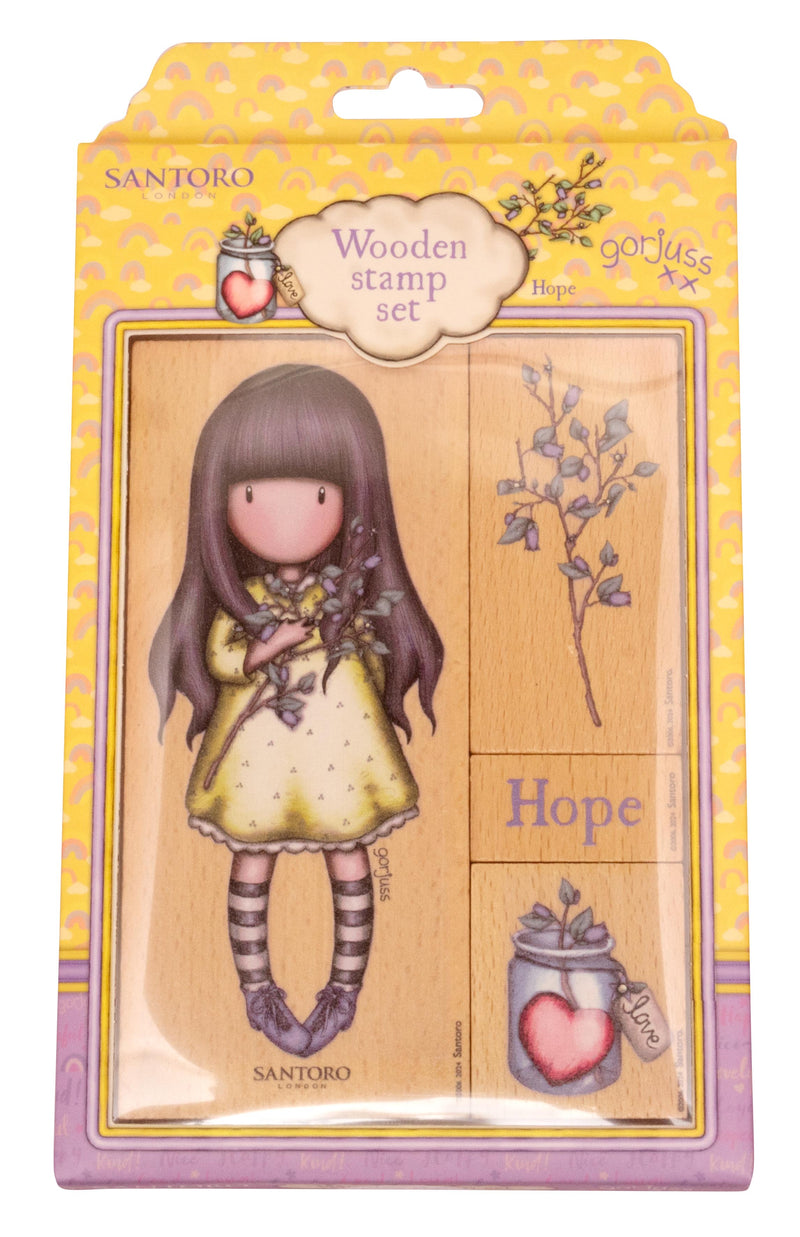 SAN Tampon en caoutchouc Gorjuss - Be Kind Hope 105x148x15mm 4 pièces n°578-1