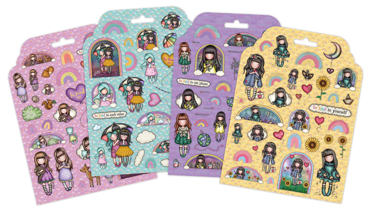 Pegatinas Gorjuss SAN - Be Kind 4x3 diseños 152x203x3mm 12 Hojas n.º 16-2
