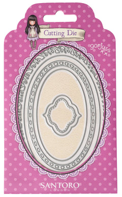 GOR Cutting Die Oval Frames & Label Gorjuss 88x129x1mm 6 PC nr.474-1