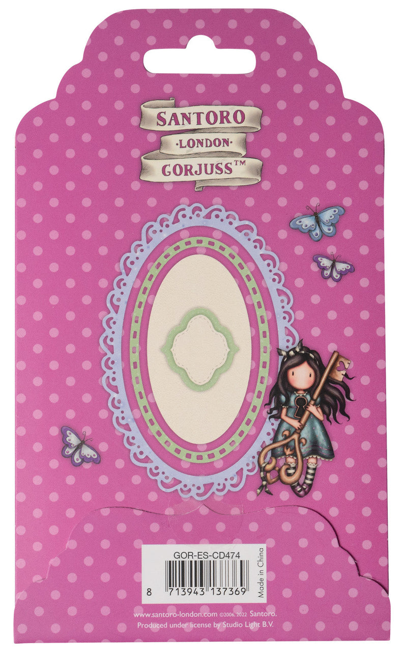 GOR Cutting Die Oval Frames & Label Gorjuss 88x129x1mm 6 PC nr.474-6