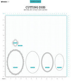 GOR Cutting Die Oval Frames & Label Gorjuss 88x129x1mm 6 PC nr.474-2